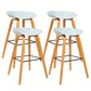 Scandinavian Bucket Stool Plastic Bar Stool with Solid Wood Legs