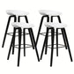 Scandinavian Bucket Stool Plastic Bar Stool with Solid Wood Legs