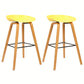 Scandinavian Bucket Stool Plastic Bar Stool with Solid Wood Legs