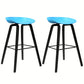 Scandinavian Bucket Stool Plastic Bar Stool with Solid Wood Legs