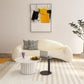 Contemporary Tight Back Sofa Couch Curved Settee Couch in White