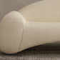 Contemporary Tight Back Sofa Couch Curved Settee Couch in White