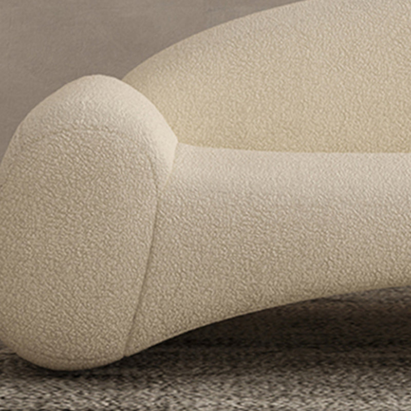 Contemporary Tight Back Sofa Couch Curved Settee Couch in White