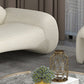 Contemporary Tight Back Sofa Couch Curved Settee Couch in White