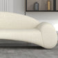 Contemporary Tight Back Sofa Couch Curved Settee Couch in White