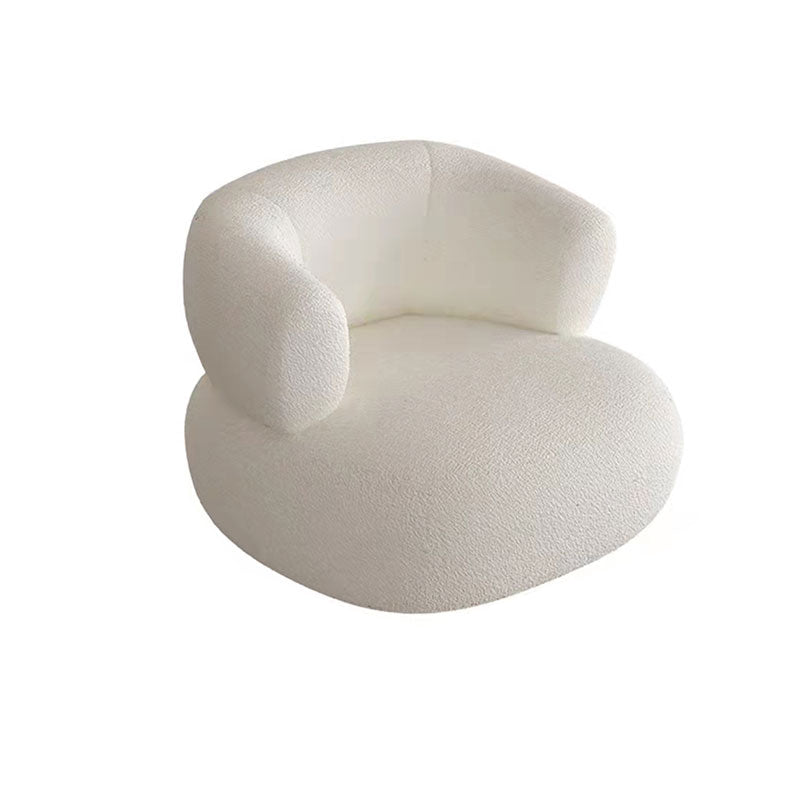 Contemporary Tight Back Sofa Couch Curved Settee Couch in White