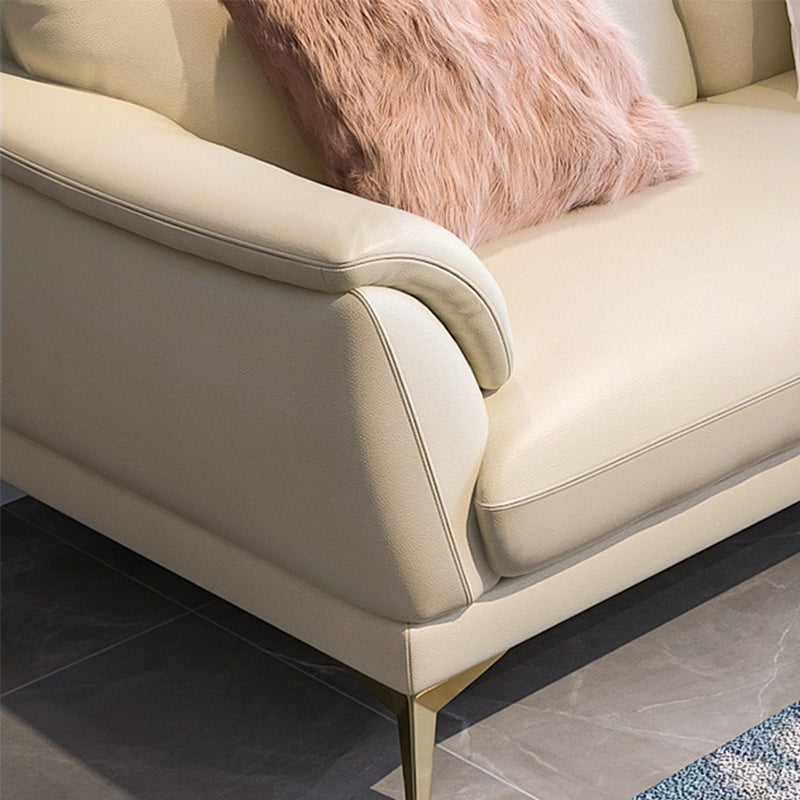 Panchina di divano standard contemporanea in pelle resistente alla macchia in bianco