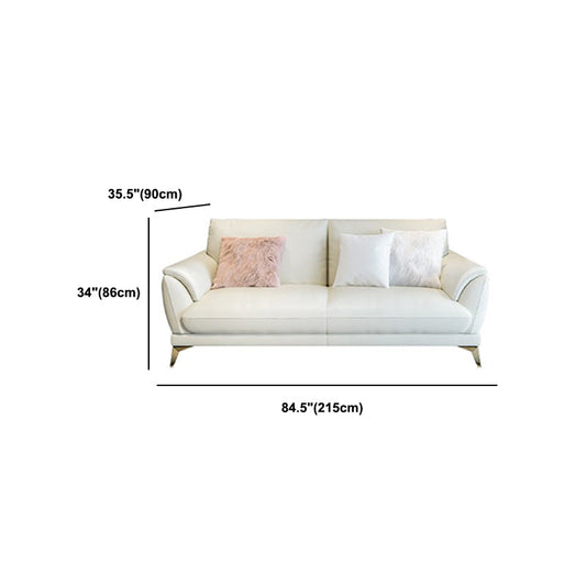 Panchina di divano standard contemporanea in pelle resistente alla macchia in bianco