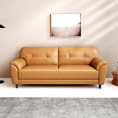 Stain Resistant Contemporary Pillow Top Arm Standard Settee Couch 79"L x 29.5"W x 31.5"H Genuine Leather Clearhalo 'furn' 'furn_sofas' 'Furniture' 'Living Room Furniture' 'Sofa' 'sofas' 5565748