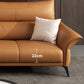 Cuscino cucito contemporaneo posteriore standard braccio svasato divano in pelle genuina