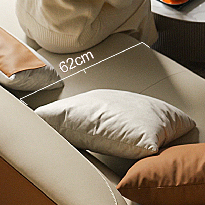 Cuscino cucito contemporaneo posteriore standard braccio svasato divano in pelle genuina