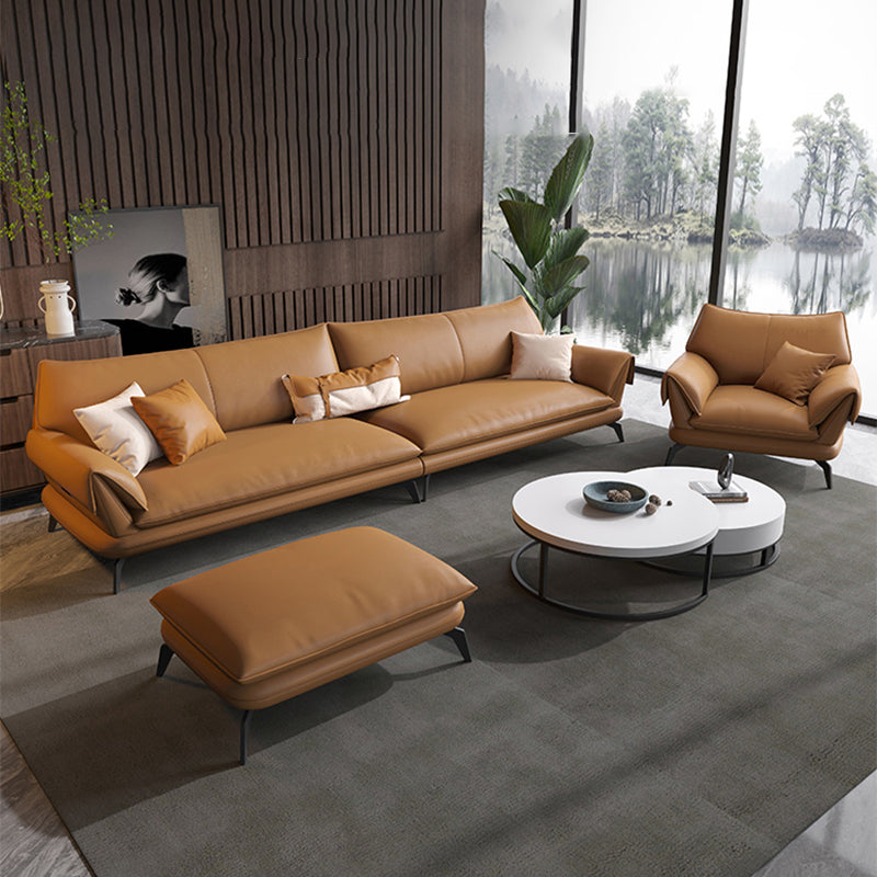 Contemporary Dark Brown Cushions Standard for Living Room Sofa