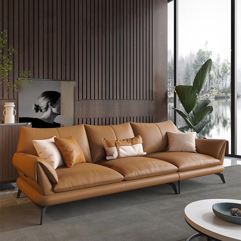 Contemporary Dark Brown Cushions Standard for Living Room Sofa