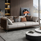 Contemporary Stationary Genuine Leather Stain Resistant Sofa for Living Room