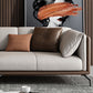 Contemporary Stationary Genuine Leather Stain Resistant Sofa for Living Room