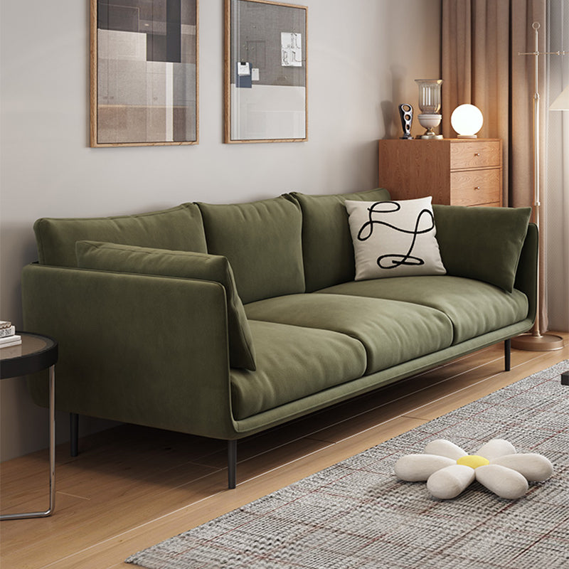 Contemporary Sofa CouchStandard Square Arm Settee Bench with Pillows Clearhalo 'furn' 'furn_sofas' 'Furniture' 'Living Room Furniture' 'Sofa' 'sofas' 5565847