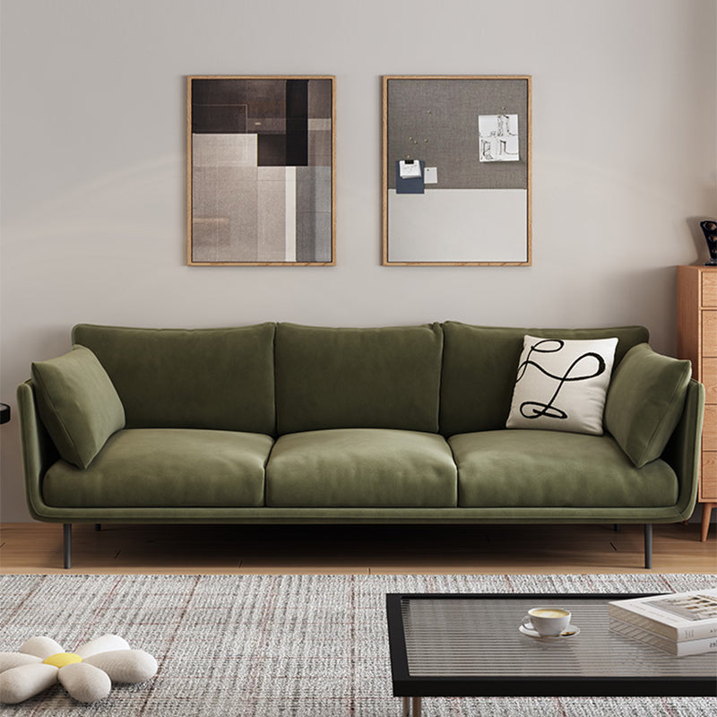 Contemporary Sofa CouchStandard Square Arm Settee Bench with Pillows Clearhalo 'furn' 'furn_sofas' 'Furniture' 'Living Room Furniture' 'Sofa' 'sofas' 5565848