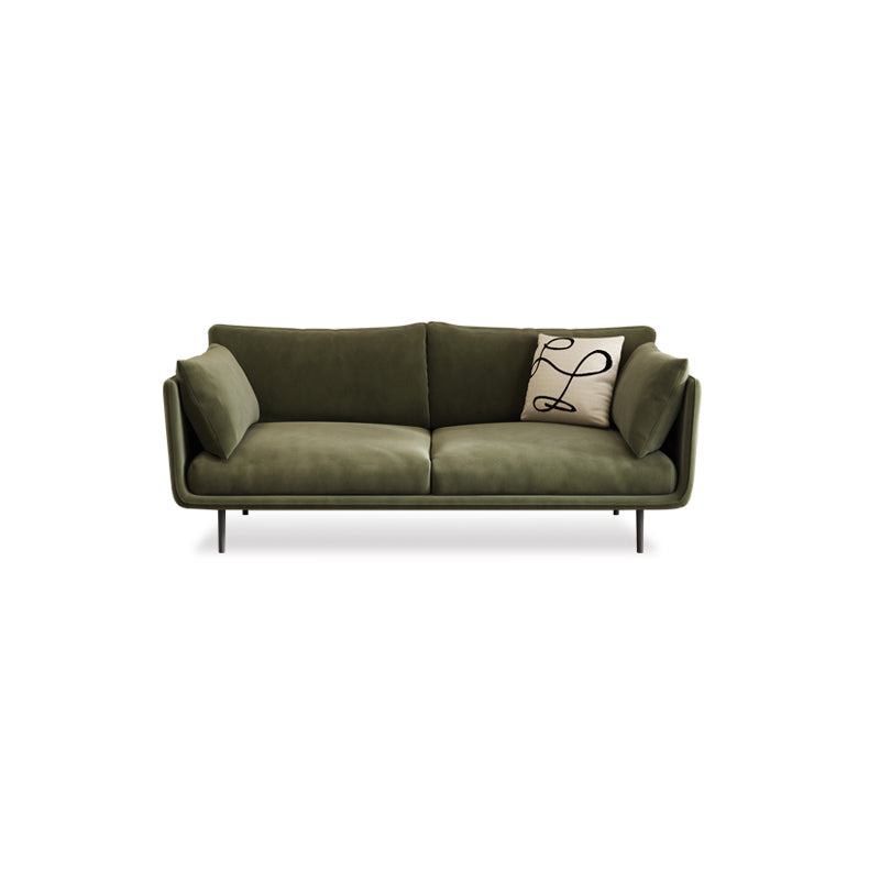 Contemporary Sofa CouchStandard Square Arm Settee Bench with Pillows 70"L x 36"W x 31"H Green Clearhalo 'furn' 'furn_sofas' 'Furniture' 'Living Room Furniture' 'Sofa' 'sofas' 5565857