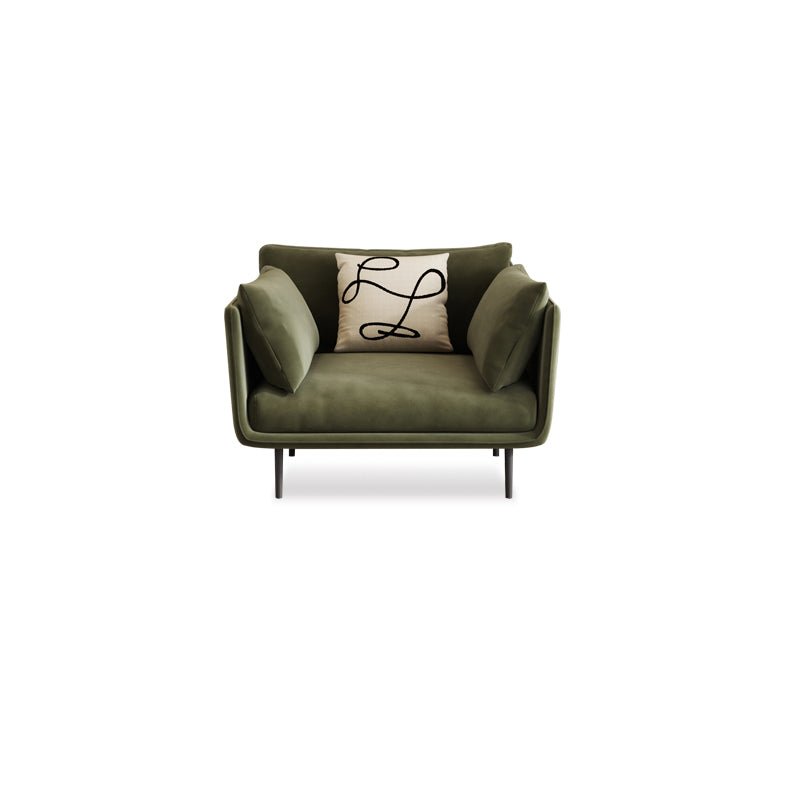 Contemporary Sofa CouchStandard Square Arm Settee Bench with Pillows 43"L x 36"W x 31"H Green Clearhalo 'furn' 'furn_sofas' 'Furniture' 'Living Room Furniture' 'Sofa' 'sofas' 5565858