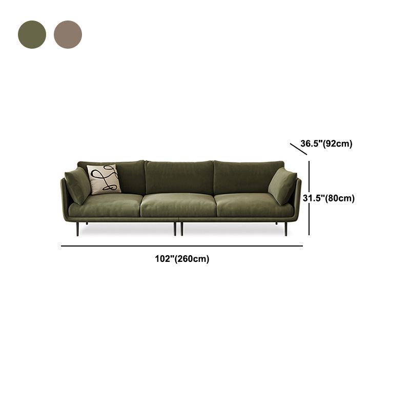 Contemporary Sofa CouchStandard Square Arm Settee Bench with Pillows Clearhalo 'furn' 'furn_sofas' 'Furniture' 'Living Room Furniture' 'Sofa' 'sofas' 5565865