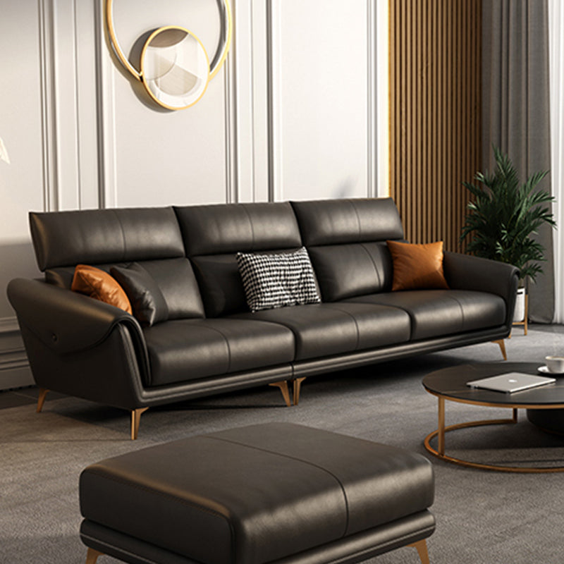 リビングルームソファのための現代の黒い縫製枕の傾斜した腕