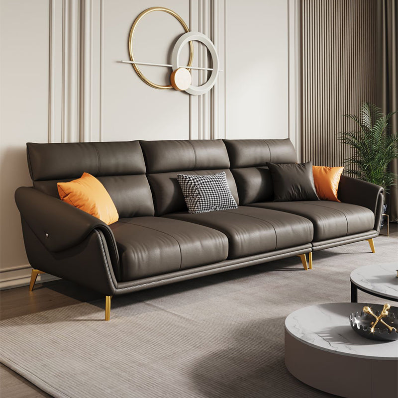 リビングルームソファのための現代の黒い縫製枕の傾斜した腕