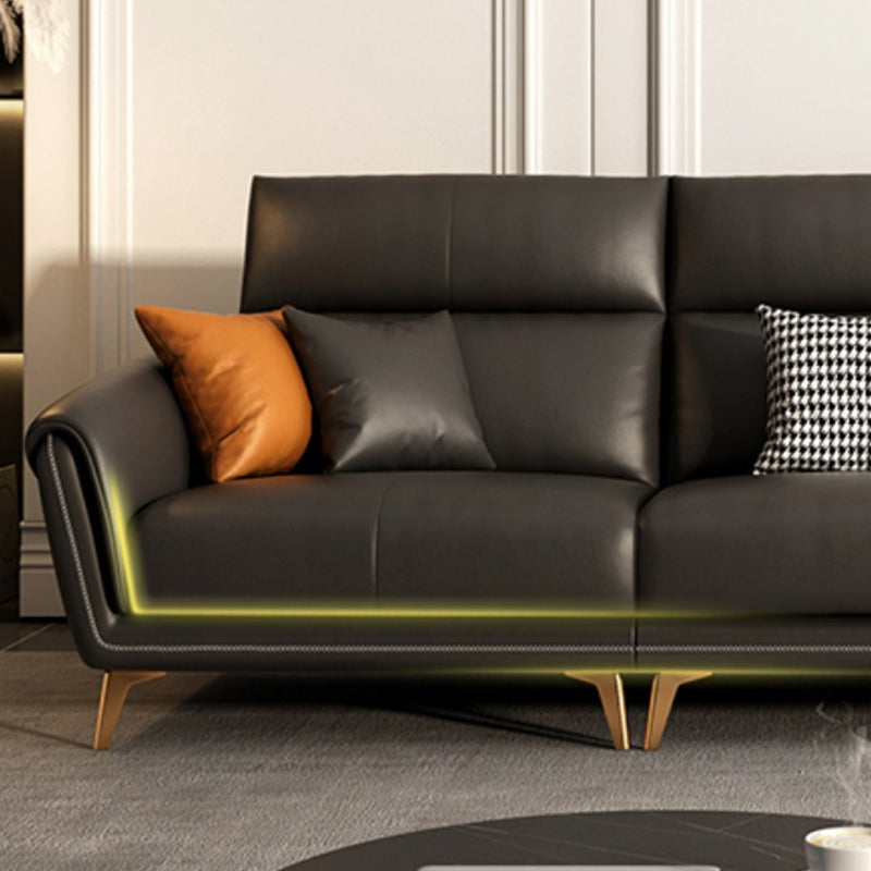 リビングルームソファのための現代の黒い縫製枕の傾斜した腕