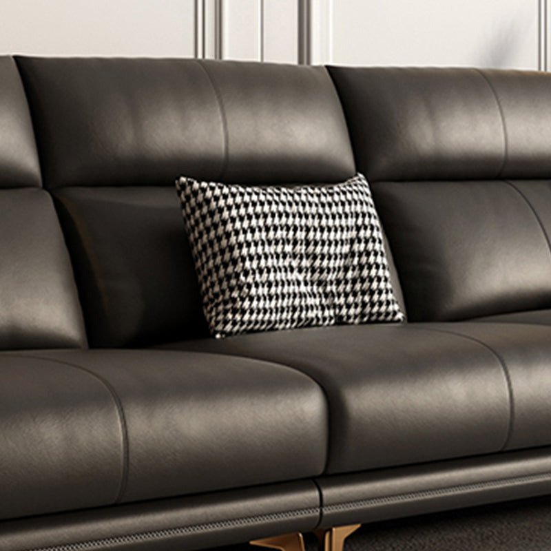 リビングルームソファのための現代の黒い縫製枕の傾斜した腕