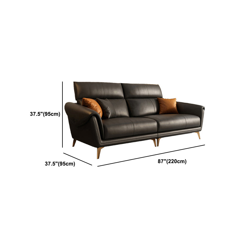 リビングルームソファのための現代の黒い縫製枕の傾斜した腕