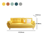 Contemporary Standard Sofa Set Flared Arm Settee Bench with Pillows