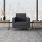 Black Square Arm Sofa Contemporary Standard Sofa for Living Room, 27.55" W