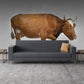 Black Square Arm Sofa Contemporary Standard Sofa for Living Room, 27.55" W