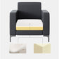 Black Square Arm Sofa Contemporary Standard Sofa for Living Room, 27.55" W