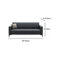 Black Square Arm Sofa Contemporary Standard Sofa for Living Room, 27.55" W