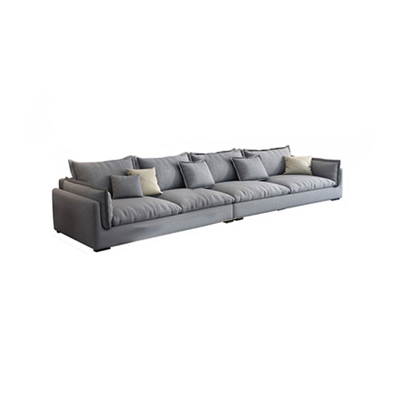 Nordic Square Arm Sofa & Chaise Loose Back Cushions Sofa - 26.77" H 104"L x 35"W x 27"H Gray Horizontal Clearhalo 'furn' 'furn_sectionals' 'Furniture' 'Living Room Furniture' 'Sectionals' 5566014
