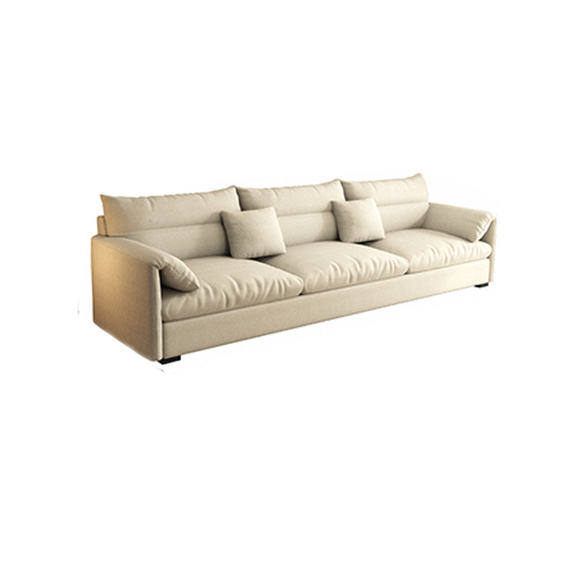Nordic Square Arm Sofa & Chaise Loose Back Cushions Sofa - 26.77" H 94.5"L x 35"W x 27"H Off-White Horizontal Clearhalo 'furn' 'furn_sectionals' 'Furniture' 'Living Room Furniture' 'Sectionals' 5566021