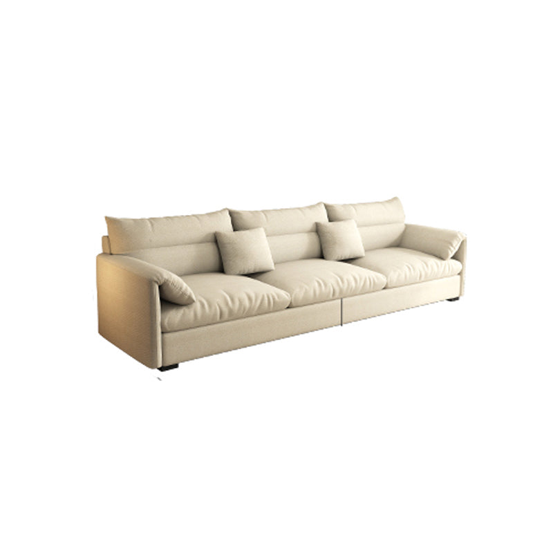 Nordic Square Arm Sofa & Chaise Loose Back Cushions Sofa - 26.77" H 83"L x 35"W x 27"H Off-White Horizontal Clearhalo 'furn' 'furn_sectionals' 'Furniture' 'Living Room Furniture' 'Sectionals' 5566023