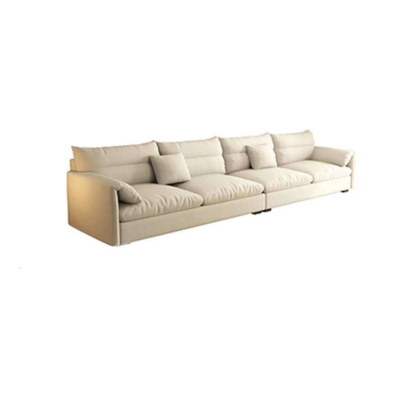 Nordic Square Arm Sofa & Chaise Loose Back Cushions Sofa - 26.77" H 104"L x 35"W x 27"H Off-White Horizontal Clearhalo 'furn' 'furn_sectionals' 'Furniture' 'Living Room Furniture' 'Sectionals' 5566026