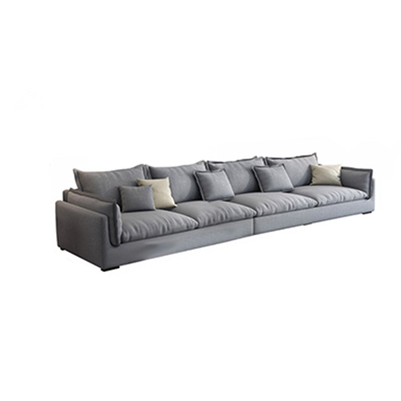 Nordic Square Arm Sofa & Chaise Loose Back Cushions Sofa - 26.77" H 110"L x 35"W x 27"H Gray Horizontal Clearhalo 'furn' 'furn_sectionals' 'Furniture' 'Living Room Furniture' 'Sectionals' 5566032