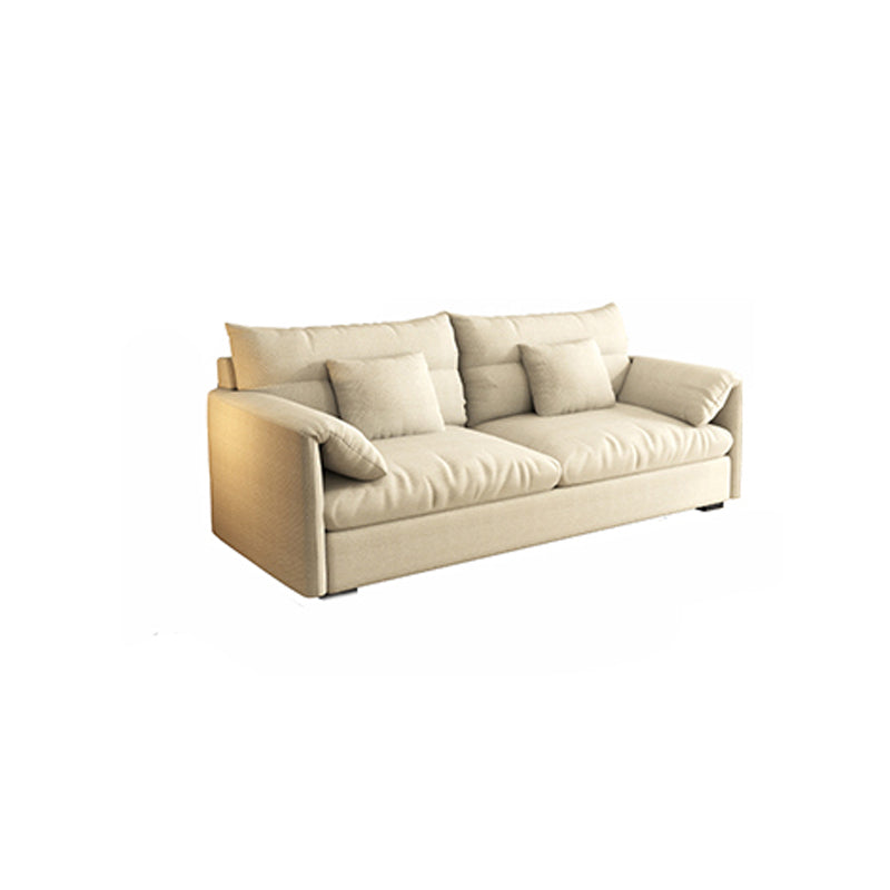 Nordic Square Arm Sofa & Chaise Loose Back Cushions Sofa - 26.77" H 67"L x 35"W x 27"H Off-White Horizontal Clearhalo 'furn' 'furn_sectionals' 'Furniture' 'Living Room Furniture' 'Sectionals' 5566034