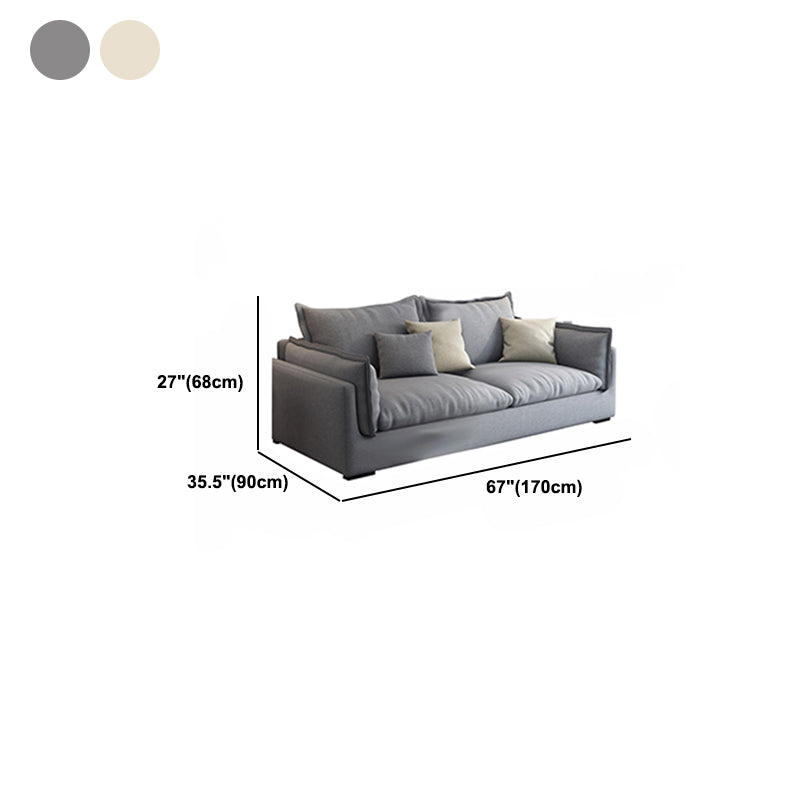 Nordic Square Arm Sofa & Chaise Loose Back Cushions Sofa - 26.77" H Clearhalo 'furn' 'furn_sectionals' 'Furniture' 'Living Room Furniture' 'Sectionals' 5566040