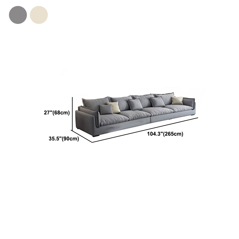 Nordic Square Arm Sofa & Chaise Loose Back Cushions Sofa - 26.77" H Clearhalo 'furn' 'furn_sectionals' 'Furniture' 'Living Room Furniture' 'Sectionals' 5566043