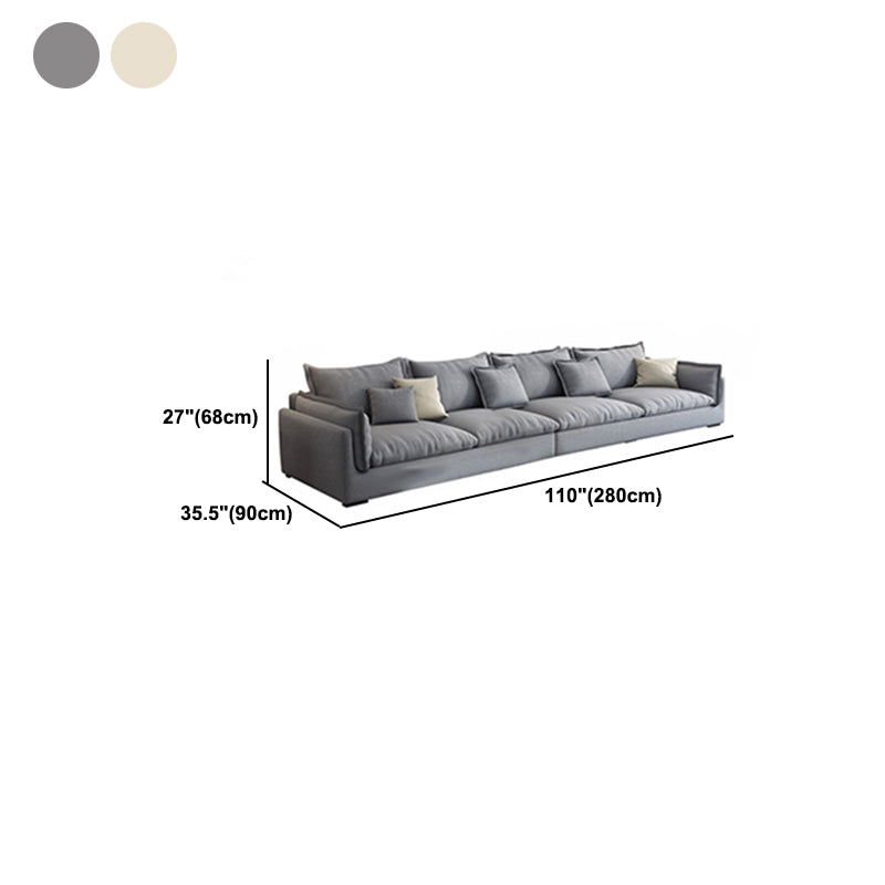 Nordic Square Arm Sofa & Chaise Loose Back Cushions Sofa - 26.77" H Clearhalo 'furn' 'furn_sectionals' 'Furniture' 'Living Room Furniture' 'Sectionals' 5566044