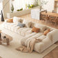 Recessed Arm Sofa & Chaise Orange/beige Velvet Sofa - 24.8" H