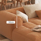 Recessed Arm Sofa & Chaise Orange/beige Velvet Sofa - 24.8" H