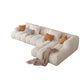 Recessed Arm Sofa & Chaise Orange/beige Velvet Sofa - 24.8" H