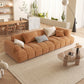 Recessed Arm Sofa & Chaise Orange/beige Velvet Sofa - 24.8" H
