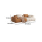 Recessed Arm Sofa & Chaise Orange/beige Velvet Sofa - 24.8" H