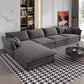 Contemporary Cushions Sofa & Chaise Loose Back Flared Arm Sofa