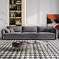 Contemporary Cushions Sofa & Chaise Loose Back Flared Arm Sofa